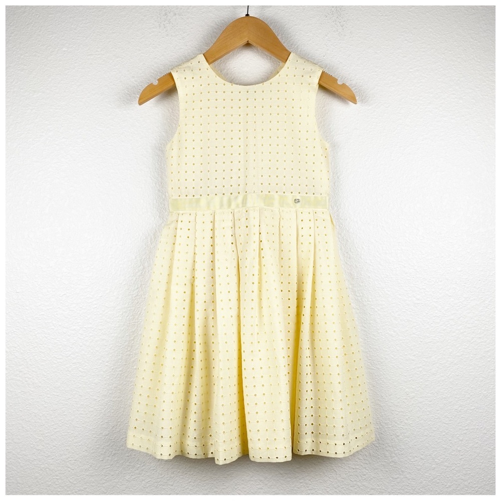 NWT Gucci Yellow‎ Eyelet Dress Size 6